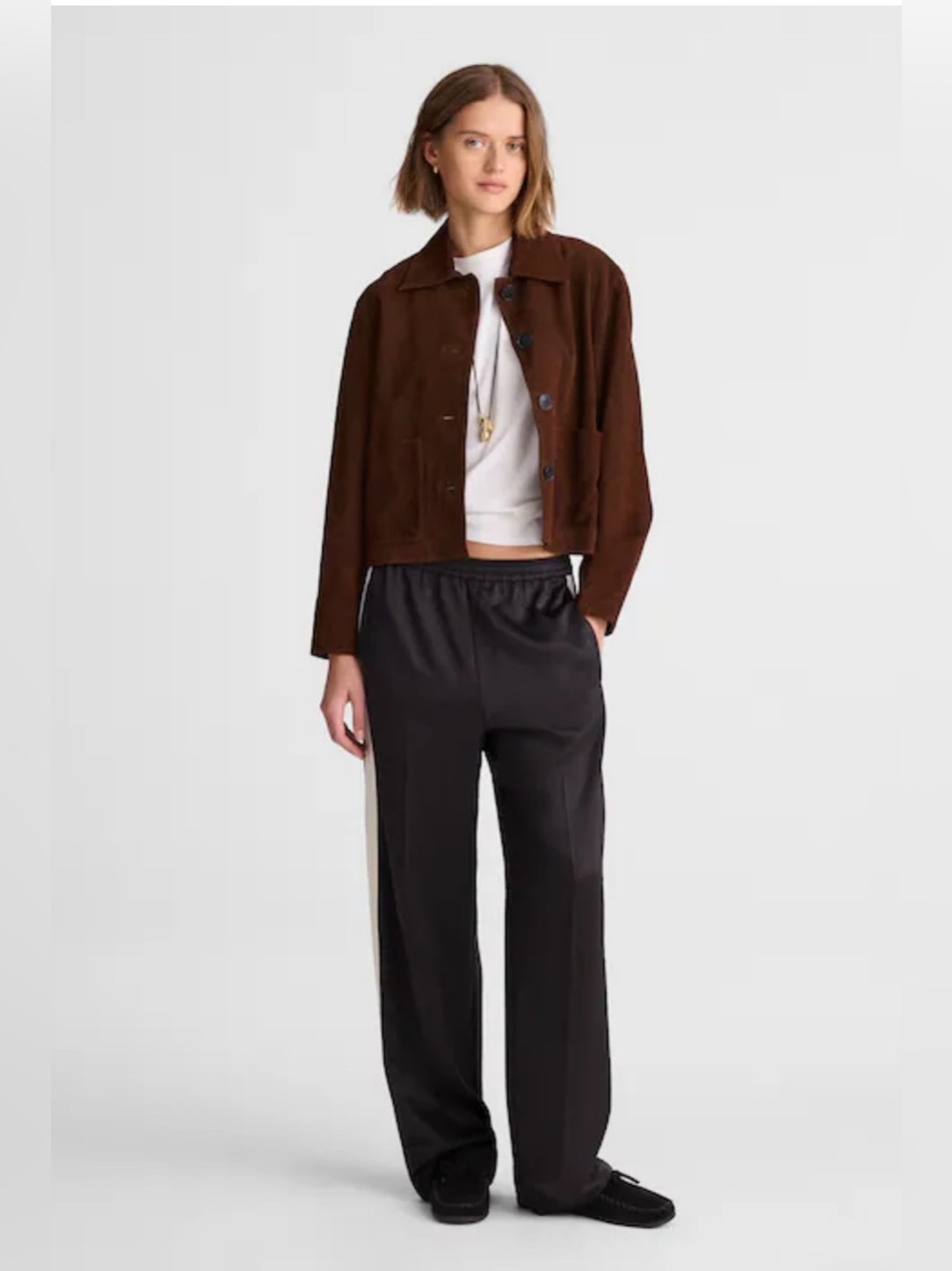 NWT Madewell The Easy Pull-On Track Pant in Satin